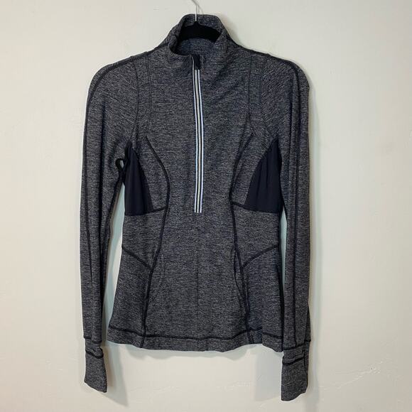 Lululemon Run Your Heart Out Pullover Half Zip Stretch Running Workout Grey 6 - Picture 1 of 8